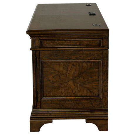  Coaster Furniture Hartshill 881282 66-inch 5-Drawer Credenza Office Desk - Burnish Oak IMAGE 4