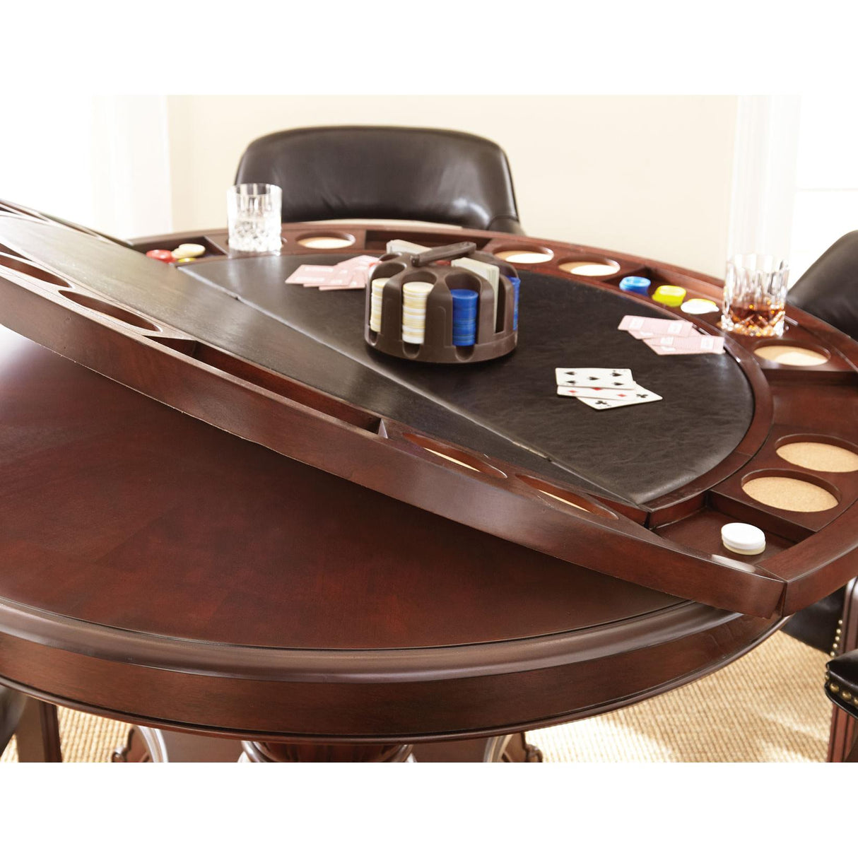  Steve Silver Furniture Tournament TU5050GTBTB Dining and Game Table - Black IMAGE 3