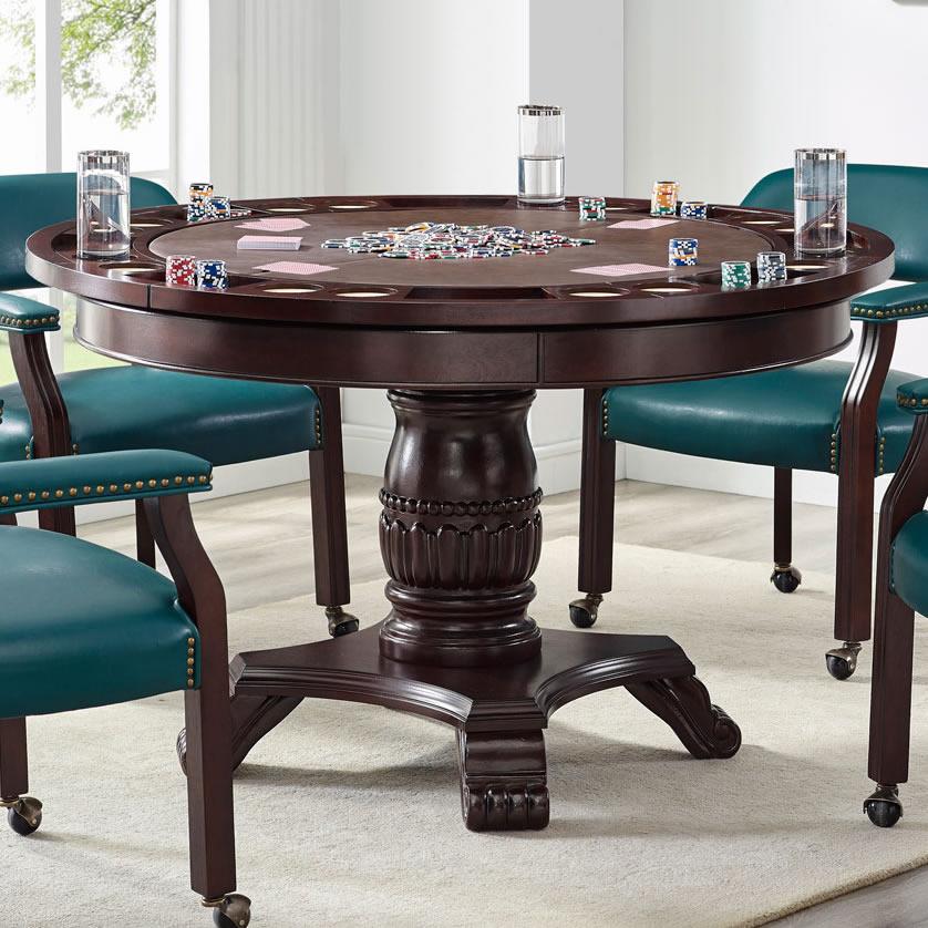  Steve Silver Furniture Tournament TU5050GTTB Dining and Game Table - Brown IMAGE 1