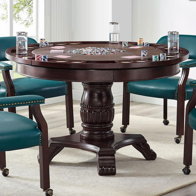  Steve Silver Furniture Tournament TU5050GTTB Dining and Game Table - Brown IMAGE 1