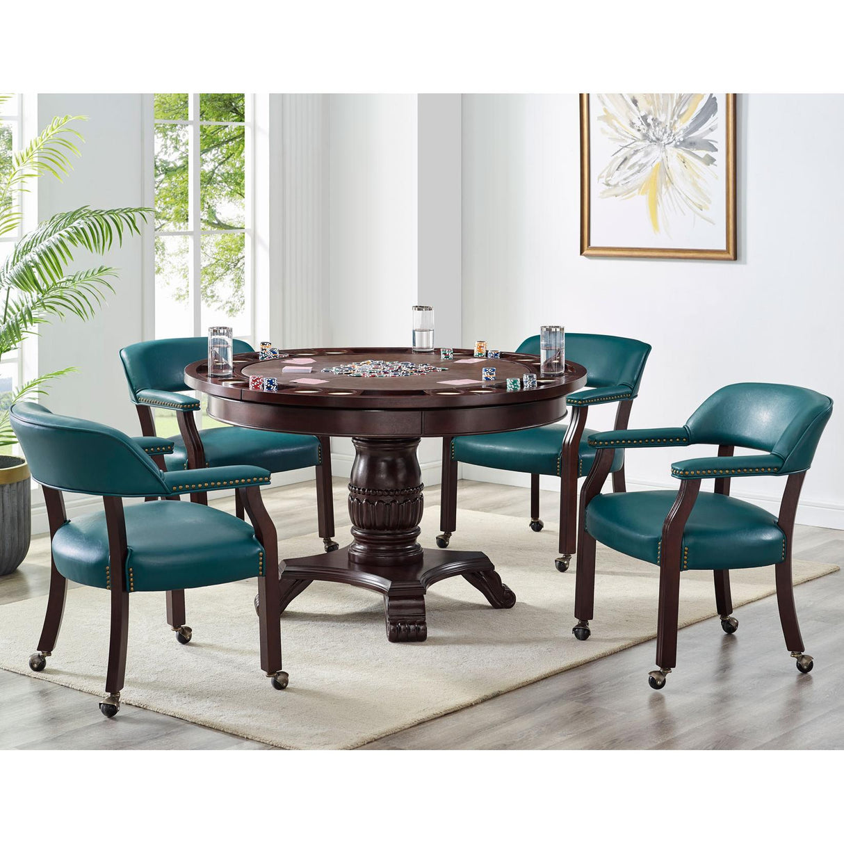  Steve Silver Furniture Tournament TU5050GTTB Dining and Game Table - Brown IMAGE 5