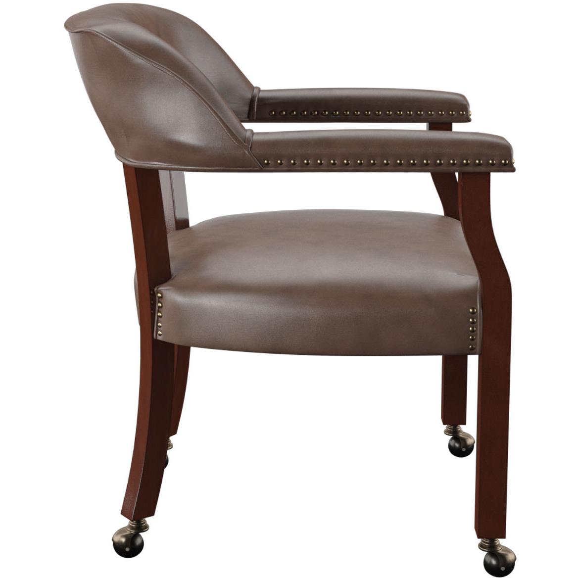  Steve Silver Furniture Tournament TU500A Arm Chair w/Casters - Brown IMAGE 2