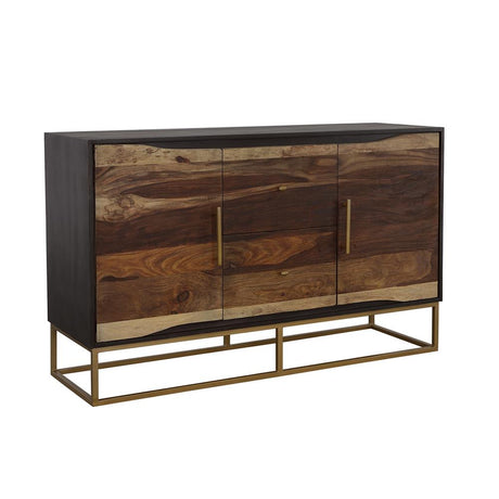  Coaster Furniture Zara 953466 2-door 57" Wood Accent Storage Cabinet - Black Walnut IMAGE 1