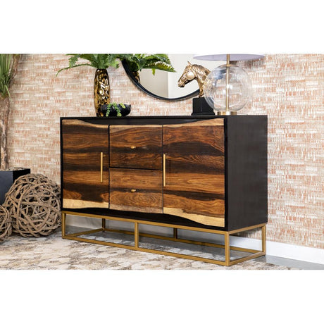  Coaster Furniture Zara 953466 2-door 57" Wood Accent Storage Cabinet - Black Walnut IMAGE 7