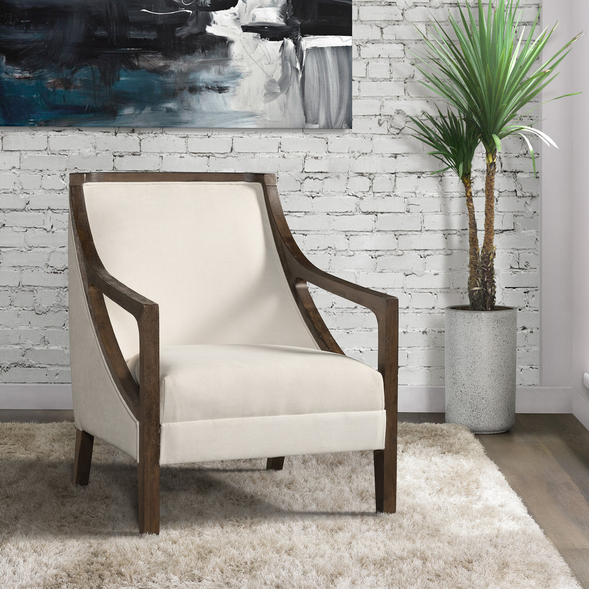  Elements International Hopkins UHK525101E Accent Chair - Natural/Espresso IMAGE 5