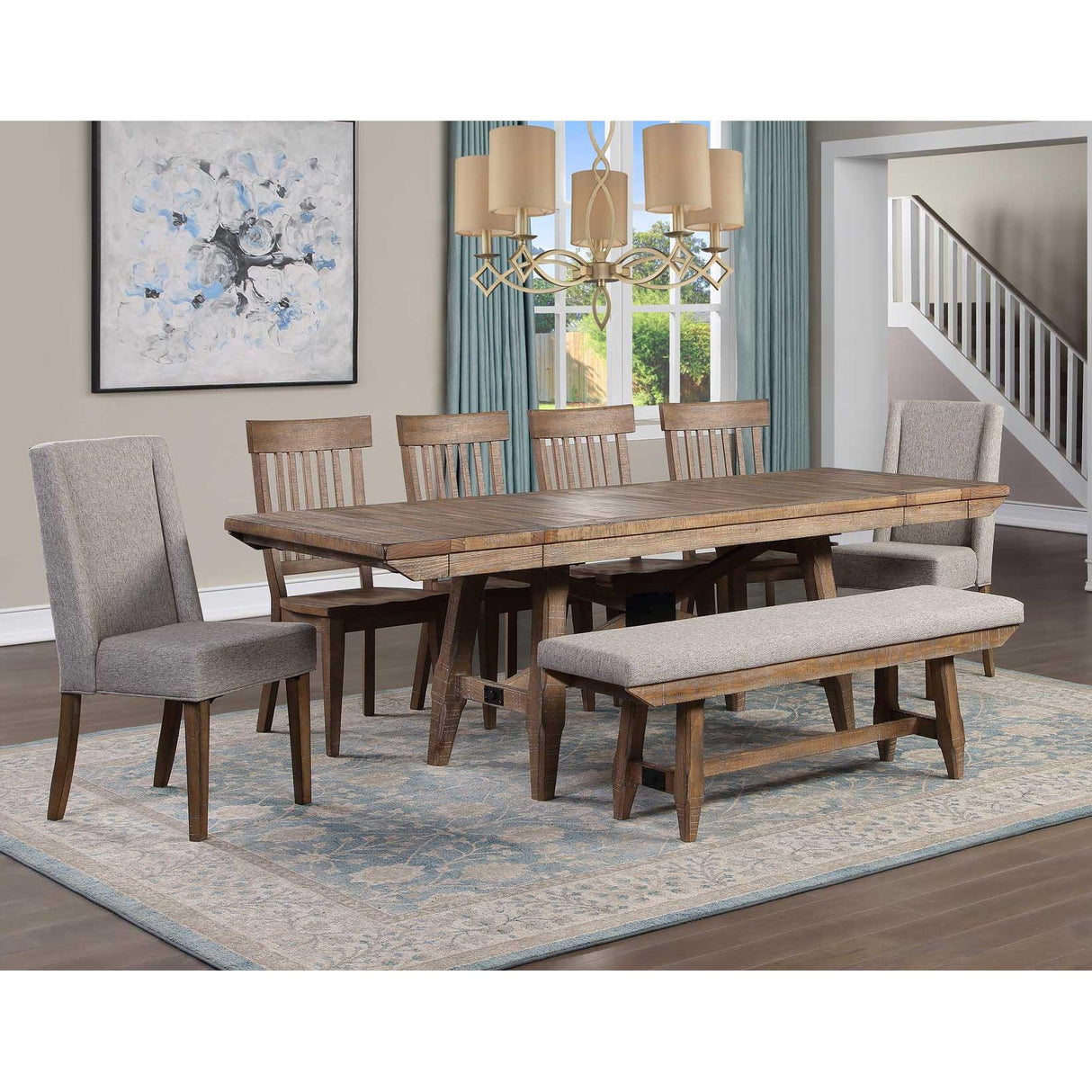  Steve Silver Furniture Riverdale RV500 Dining Table w/2 12-inch Leaves IMAGE 8