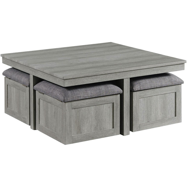  Elements International Uster CTUT100OT Coffee Table with 4 Stools IMAGE 1