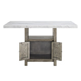  Steve Silver Furniture Grayson GS640 60-inch White Marble Counter Storage Table IMAGE 2