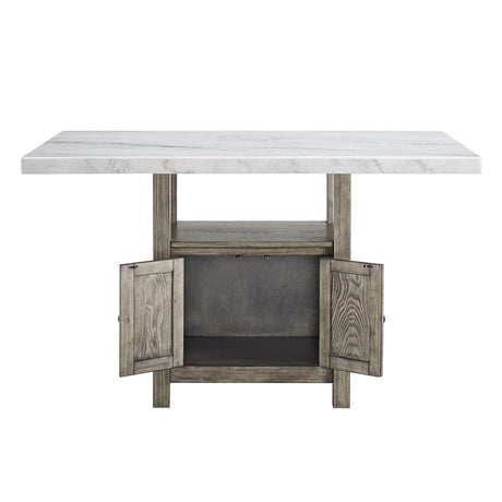  Steve Silver Furniture Grayson GS640 60-inch White Marble Counter Storage Table IMAGE 2