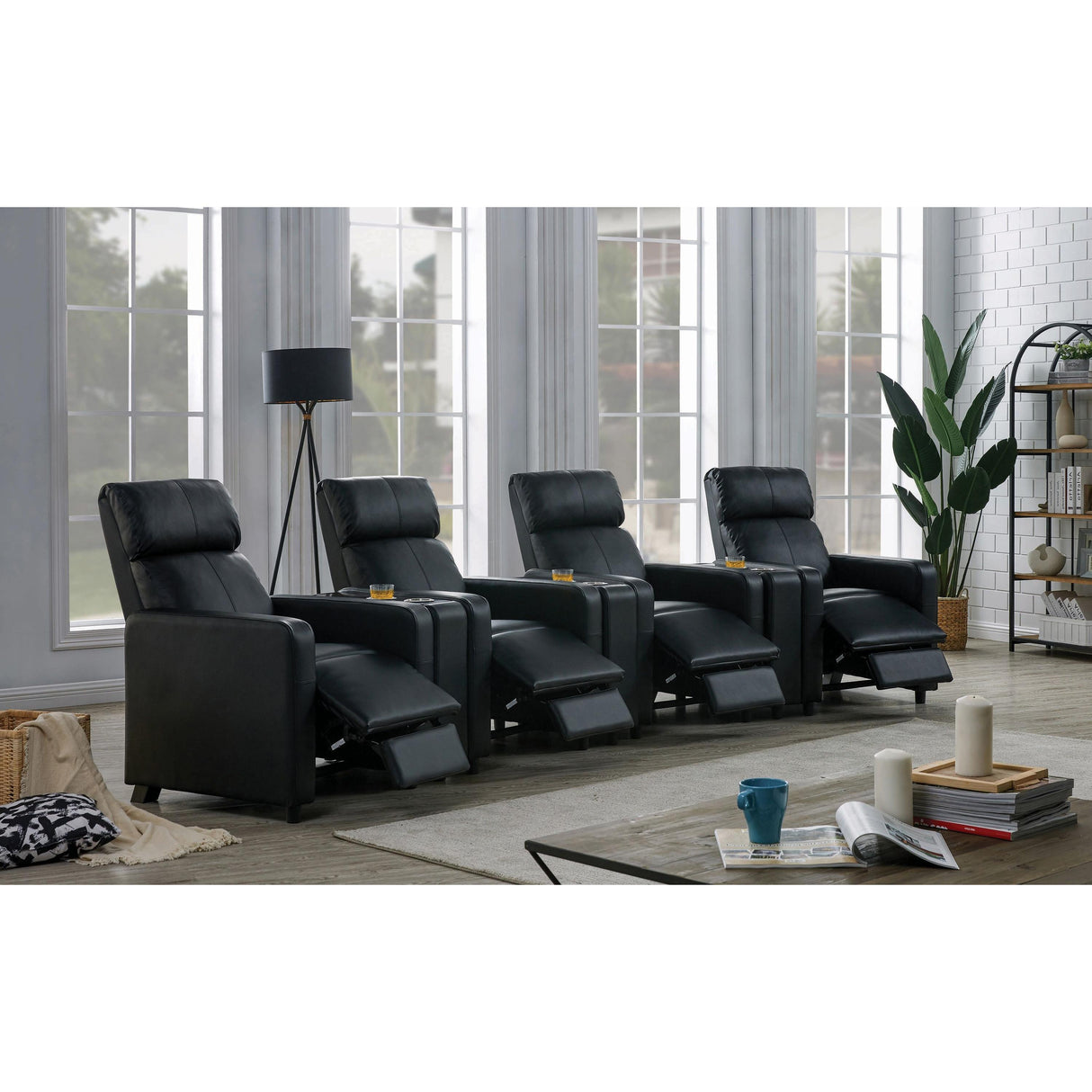  Coaster Furniture Toohey 600181-S4B 7 pc Home Theater Seating IMAGE 2