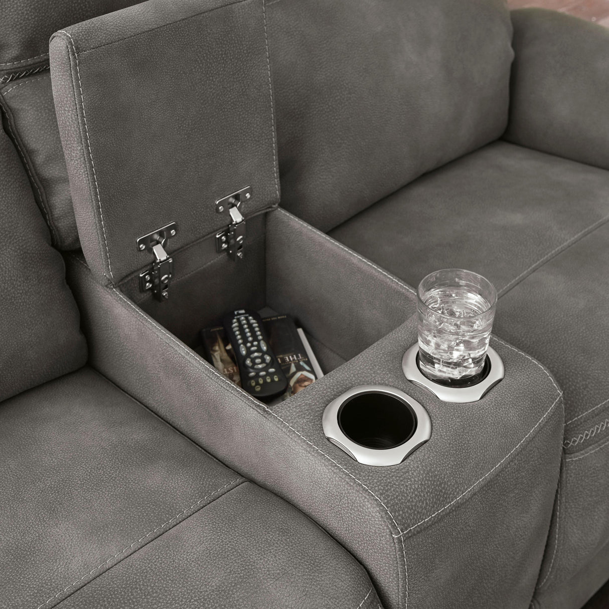  Signature Design by Ashley Next-Gen DuraPella 5930118 Power Reclining Loveseat with Console and Adjustable Headrest IMAGE 7