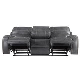  Steve Silver Furniture Keily KE800SG Reclining Sofa w/Drop-Down Table - Dove Grey IMAGE 4