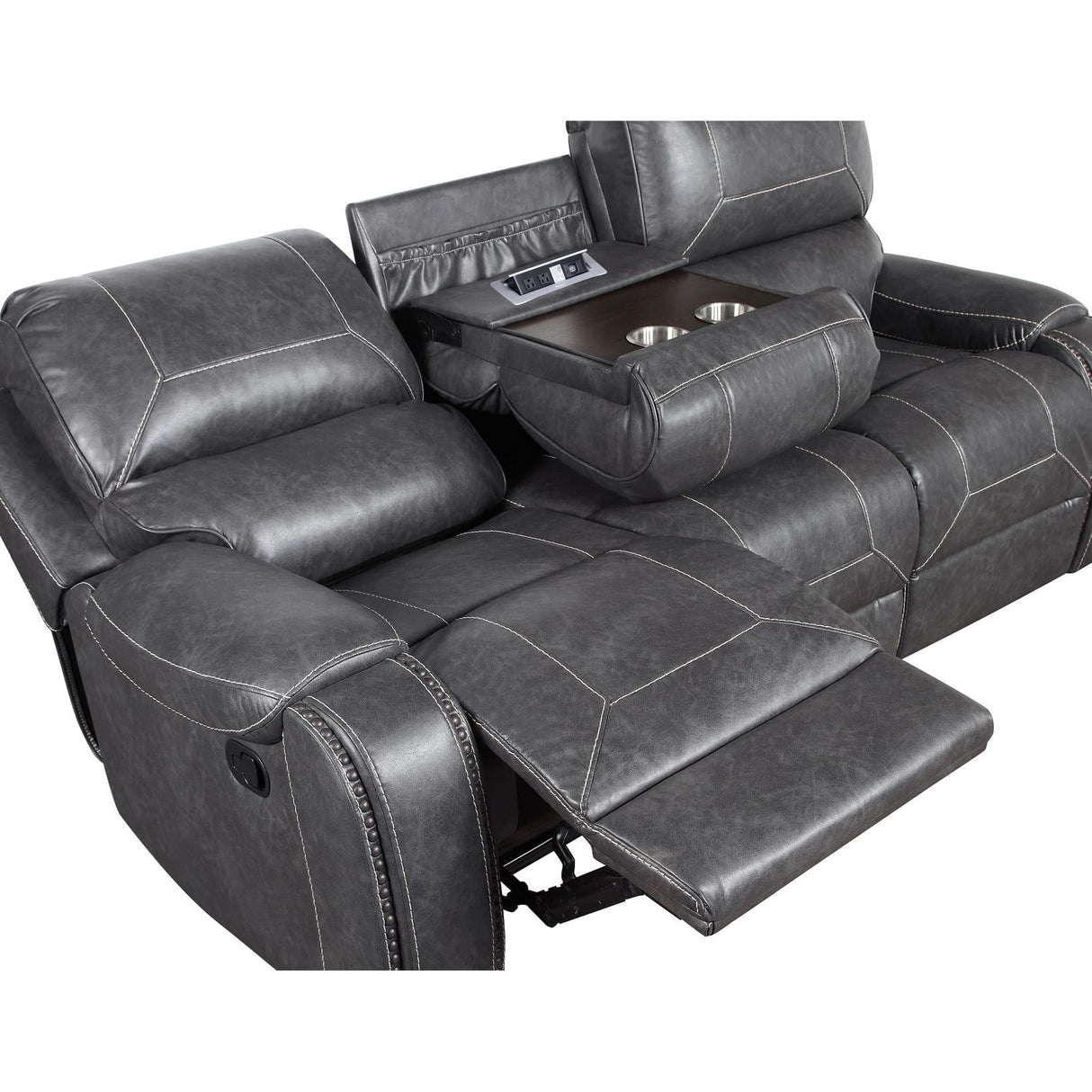  Steve Silver Furniture Keily KE800SG Reclining Sofa w/Drop-Down Table - Dove Grey IMAGE 8
