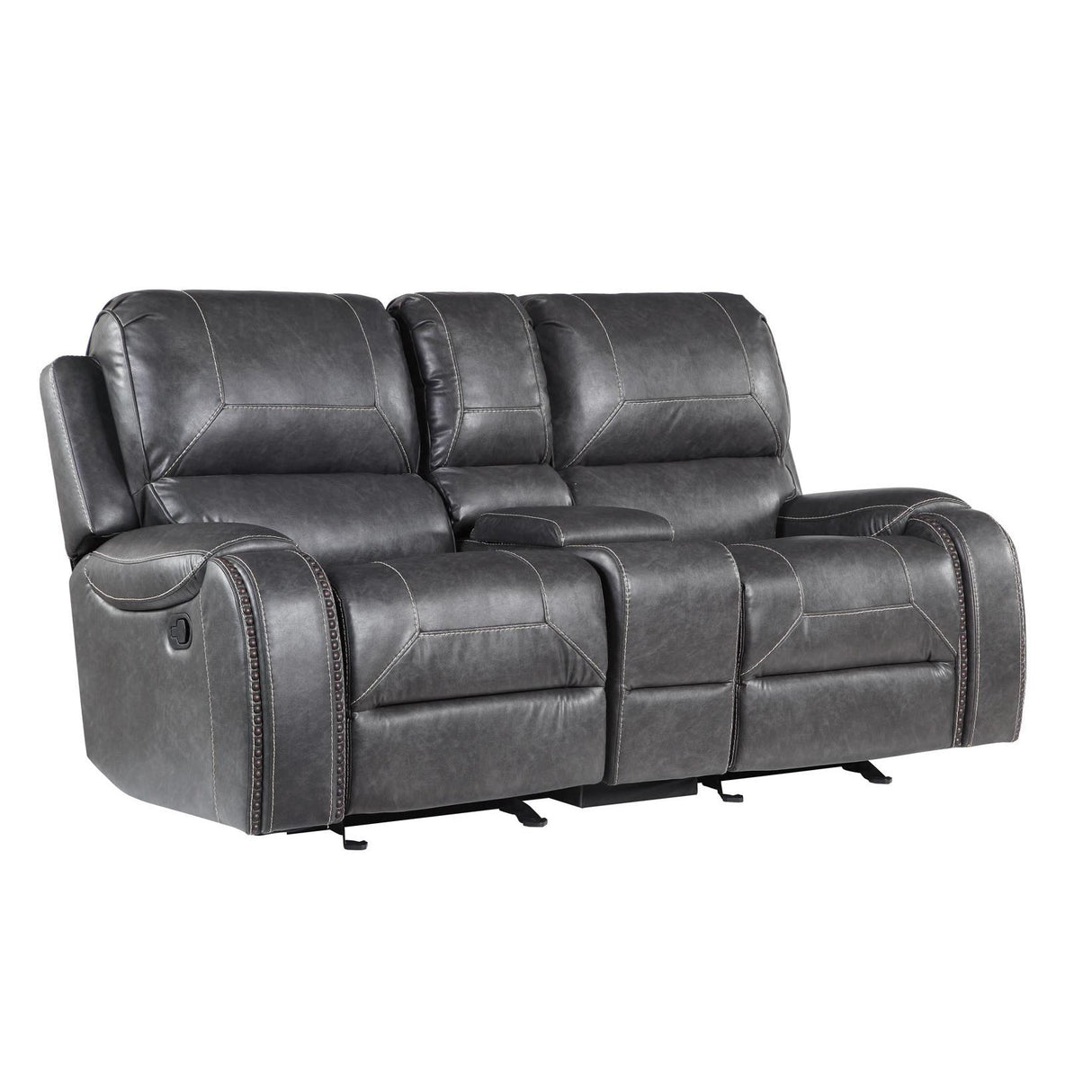  Steve Silver Furniture Keily KE800CLG Glider Reclining Loveseat - Dove Grey IMAGE 1