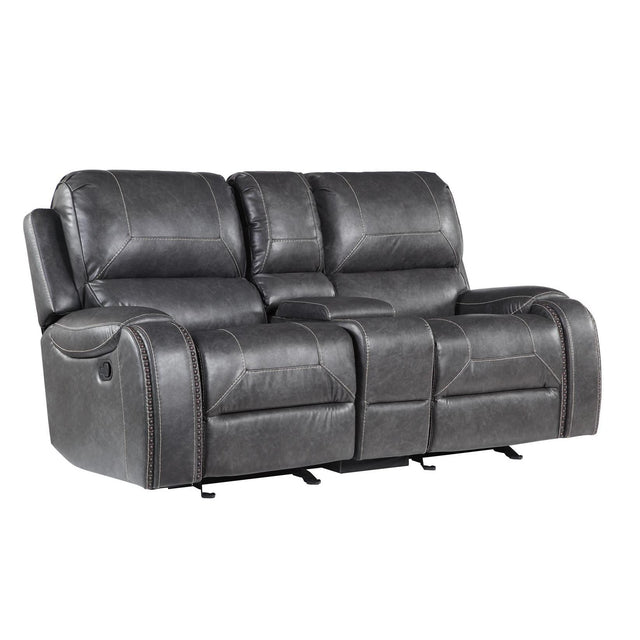  Steve Silver Furniture Keily KE800CLG Glider Reclining Loveseat - Dove Grey IMAGE 1