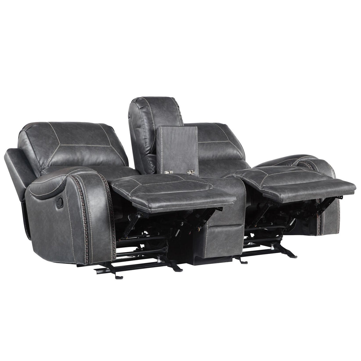  Steve Silver Furniture Keily KE800CLG Glider Reclining Loveseat - Dove Grey IMAGE 2