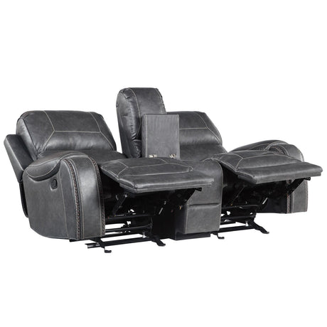  Steve Silver Furniture Keily KE800CLG Glider Reclining Loveseat - Dove Grey IMAGE 2