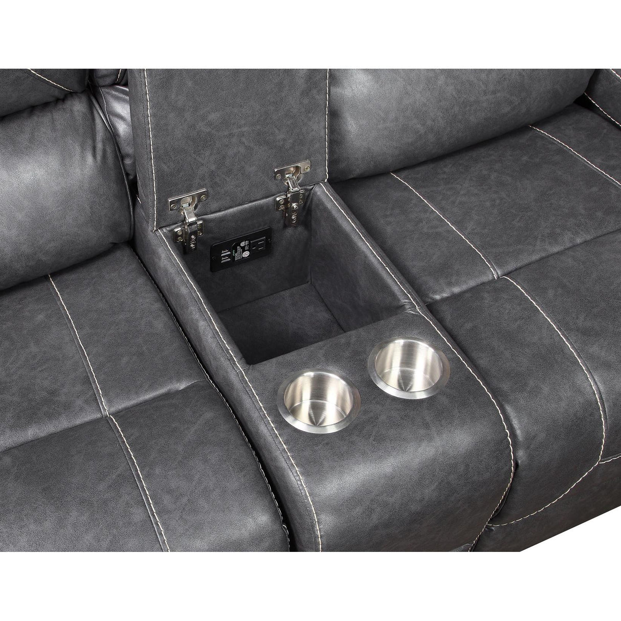  Steve Silver Furniture Keily KE800CLG Glider Reclining Loveseat - Dove Grey IMAGE 7
