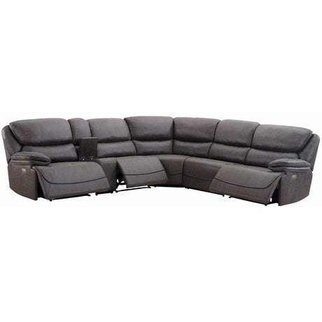 Steve Silver Furniture Plaza LZ950 6 pc Power Reclining Sectional-Smoked Grey IMAGE 2