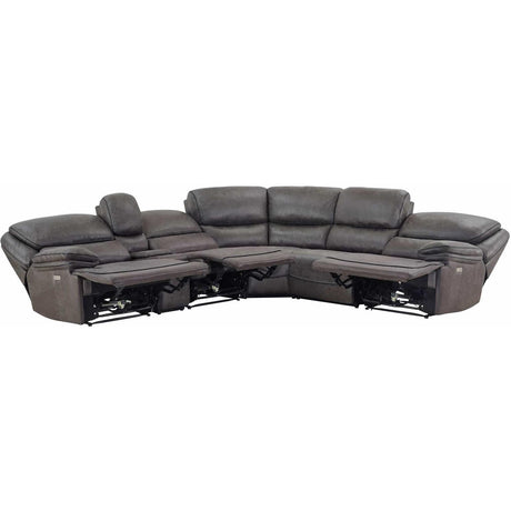 Steve Silver Furniture Plaza LZ950 6 pc Power Reclining Sectional-Smoked Grey IMAGE 3
