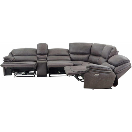  Steve Silver Furniture Plaza LZ950 6 pc Power Reclining Sectional-Smoked Grey IMAGE 4