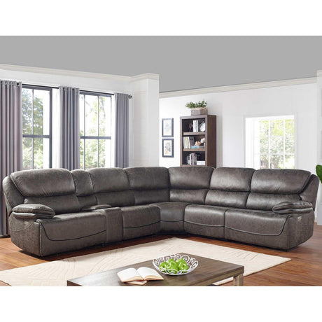  Steve Silver Furniture Plaza LZ950 6 pc Power Reclining Sectional-Smoked Grey IMAGE 8