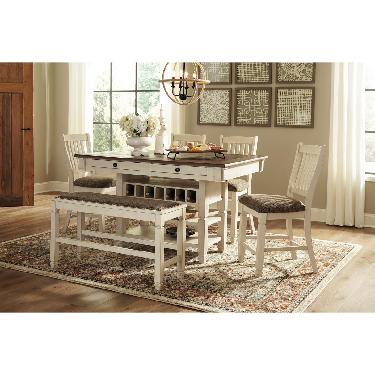  Signature Design by Ashley Bolanburg D647-09 Double Counter Upholstered Bench IMAGE 10