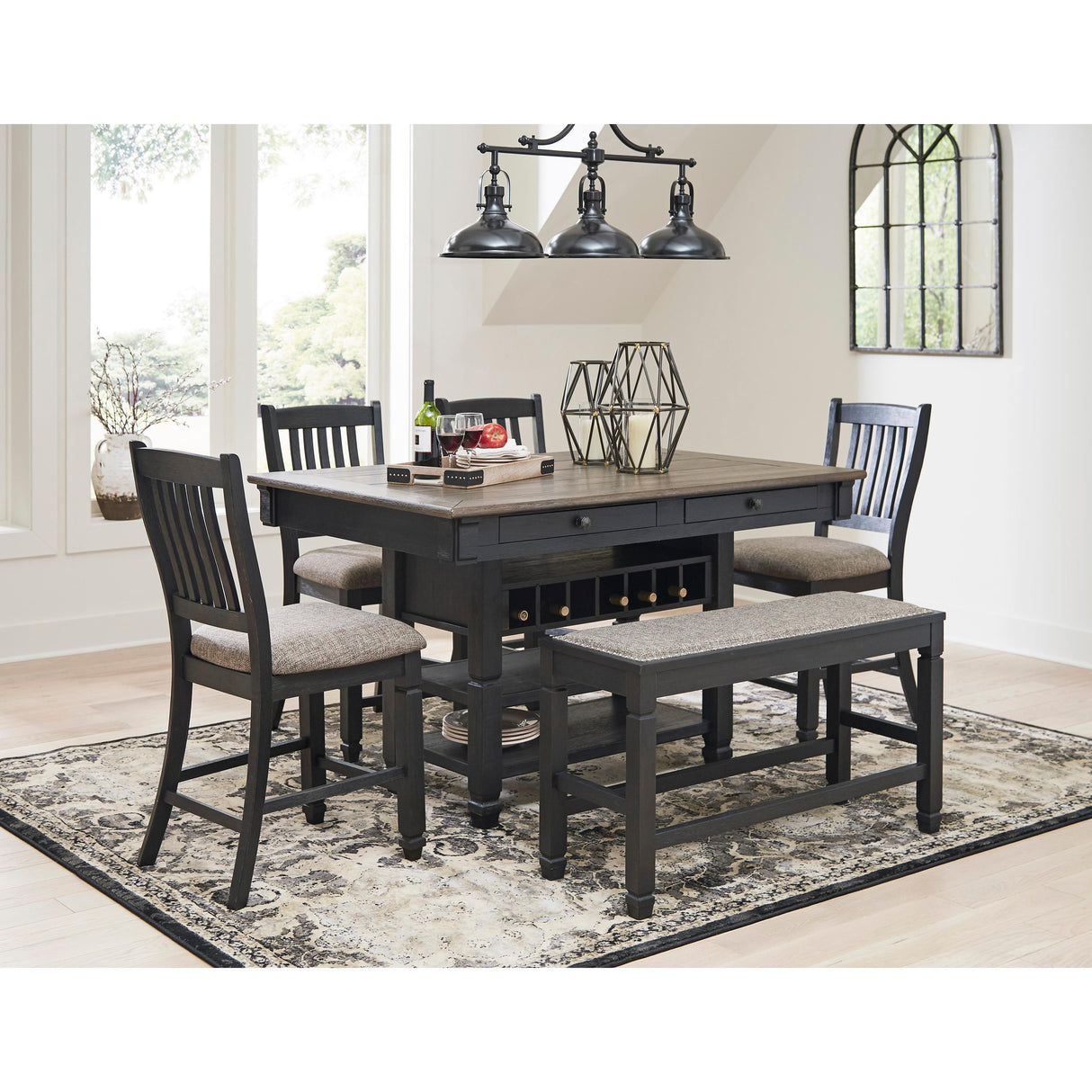  Signature Design by Ashley Tyler Creek D736-09 Double Counter Upholstered Bench IMAGE 8