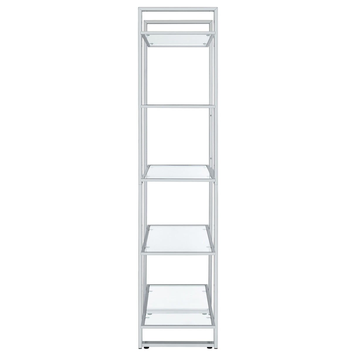  Coaster Furniture Hartford 805538 79-inch 5-shelf Glass Bookshelf - Chrome IMAGE 4