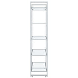  Coaster Furniture Hartford 805538 79-inch 5-shelf Glass Bookshelf - Chrome IMAGE 4