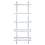  Coaster Furniture Hartford 805538 79-inch 5-shelf Glass Bookshelf - Chrome IMAGE 6