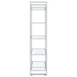  Coaster Furniture Hartford 805538 79-inch 5-shelf Glass Bookshelf - Chrome IMAGE 8