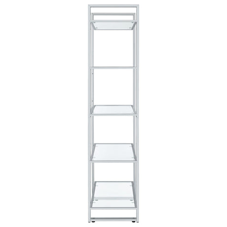  Coaster Furniture Hartford 805538 79-inch 5-shelf Glass Bookshelf - Chrome IMAGE 8