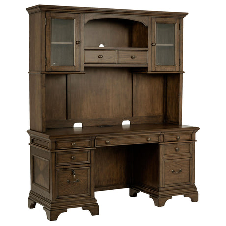  Coaster Furniture Hartshill 881283 66-inch 5-Drawer Credenza with Hutch - Burnished Oak IMAGE 1