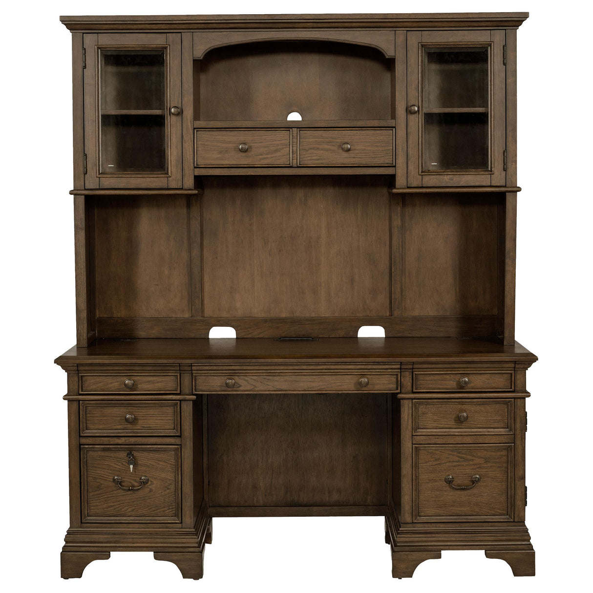  Coaster Furniture Hartshill 881283 66-inch 5-Drawer Credenza with Hutch - Burnished Oak IMAGE 3
