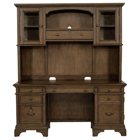  Coaster Furniture Hartshill 881283 66-inch 5-Drawer Credenza with Hutch - Burnished Oak IMAGE 3