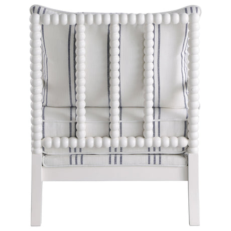  Coaster Furniture Blanchett 903835 Upholstered Bobbin Accent Chair - White and Navy IMAGE 6