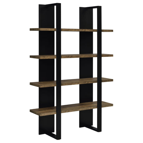 Coaster Furniture Danbrook 882036 71-inch 4-shelf Bookshelf - Black and Aged Walnut IMAGE 1