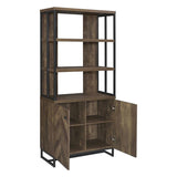  Coaster Furniture Millbrook 882093 71-inch 2-door Storage Bookshelf - Rustic Oak IMAGE 2