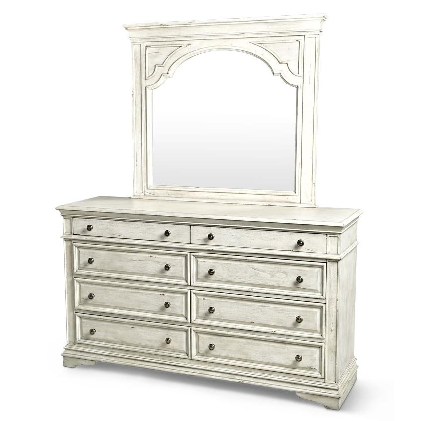  Steve Silver Furniture Highland Park HP900 Dresser and Mirror - Cathedral White IMAGE 2