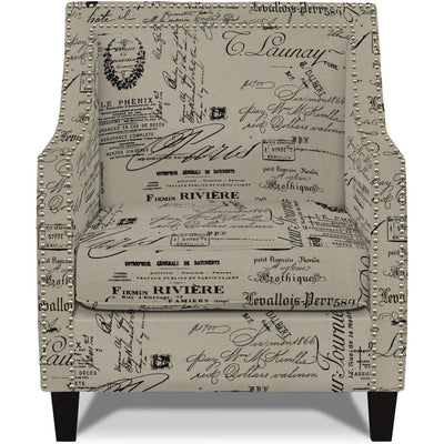  Elements International Erica UER636100CA Chair with Chrome Nails - Script IMAGE 1