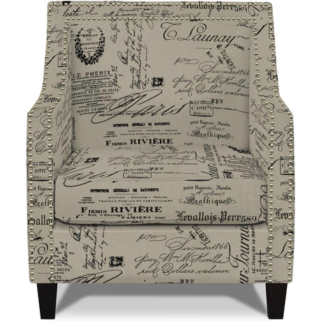  Elements International Erica UER636100CA Chair with Chrome Nails - Script IMAGE 1