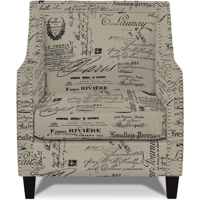  Elements International Erica UER636100CA Chair with Chrome Nails - Script IMAGE 1