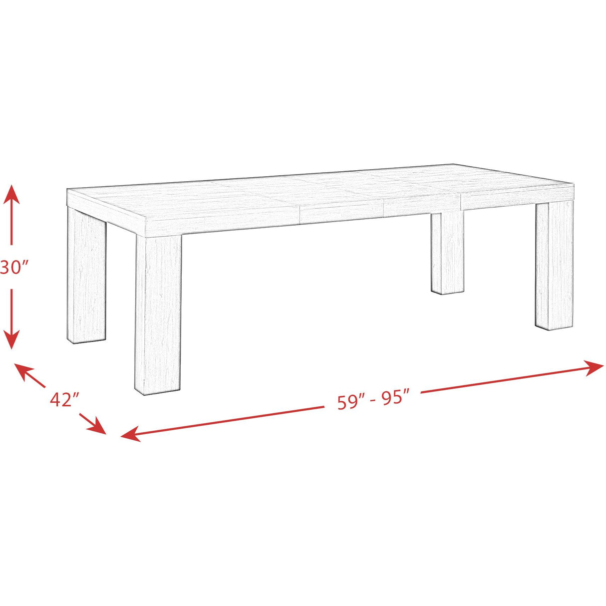  Elements International Grady DGD818DTB Dining Table - Black IMAGE 5
