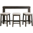  Elements International Stone TST100BTSP 4 pc Counter Height Dinette - Charcoal IMAGE 1