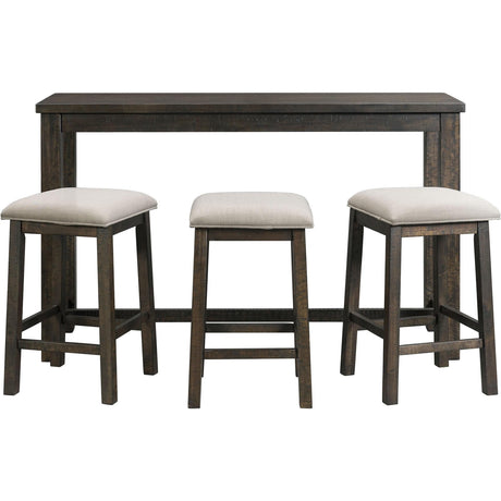  Elements International Stone TST100BTSP 4 pc Counter Height Dinette - Charcoal IMAGE 1