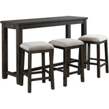  Elements International Stone TST100BTSP 4 pc Counter Height Dinette - Charcoal IMAGE 2