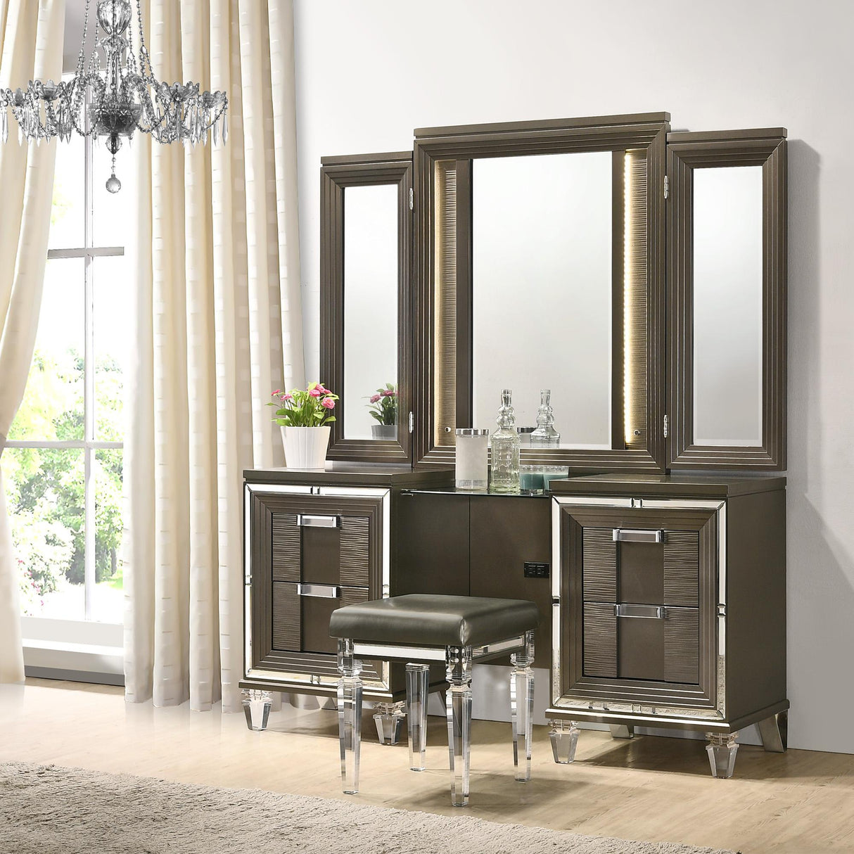  Elements International Twenty Nine TN600VTNSTAL Vanity Stool W/Acrylic Leg IMAGE 5