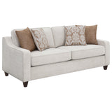  Coaster Furniture Christine 552061 Upholstered Sloped Arm Sofa - Beige IMAGE 1