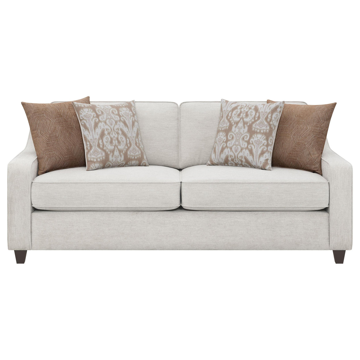  Coaster Furniture Christine 552061 Upholstered Sloped Arm Sofa - Beige IMAGE 2